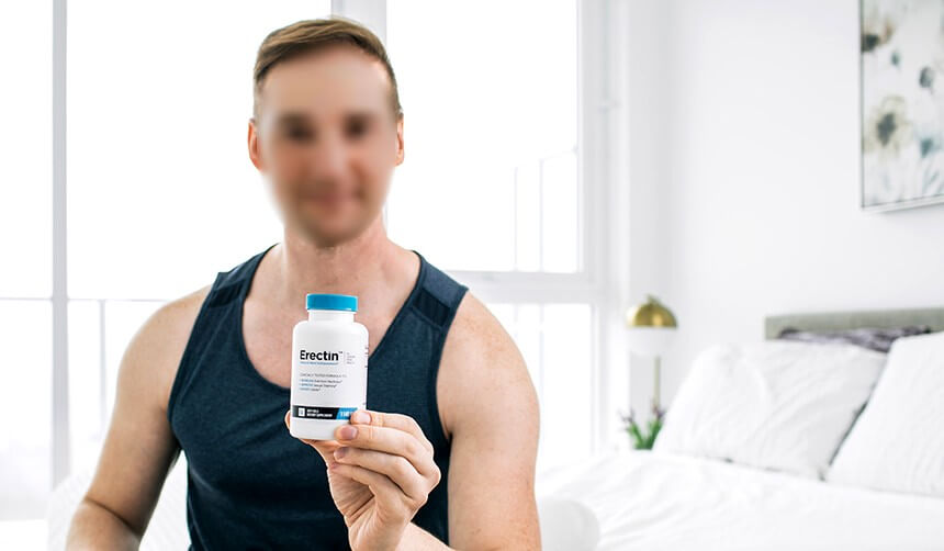 Uomo con integratore di erettina